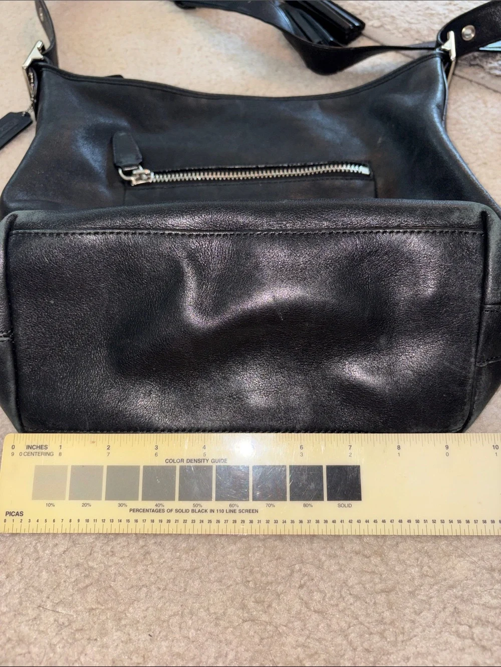 Coach Legacy Leather Tassel Duffle Hobo Bag Black Style 19889